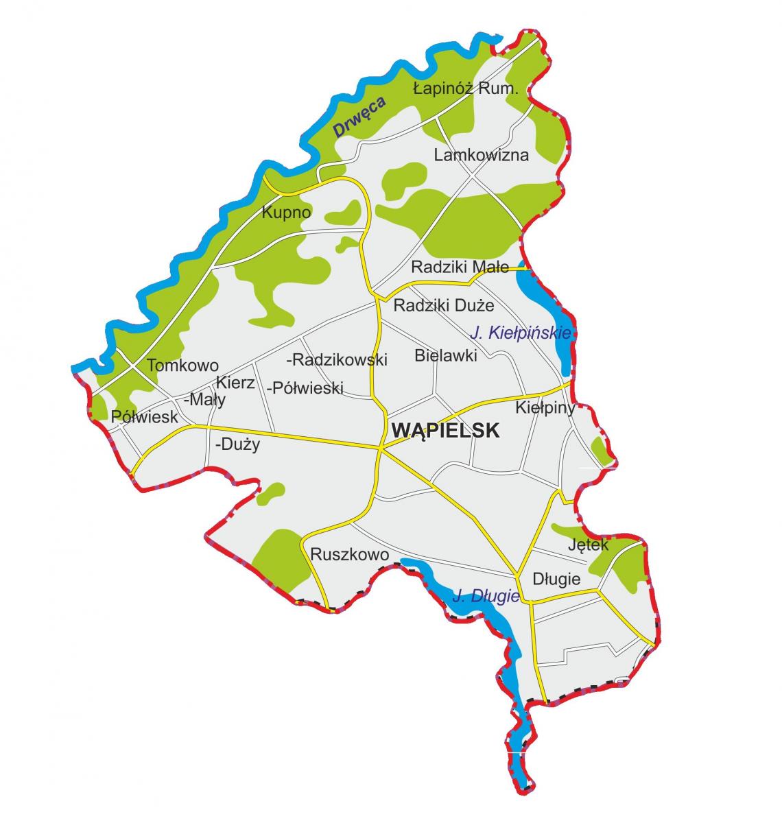 mapa Wąpielsk